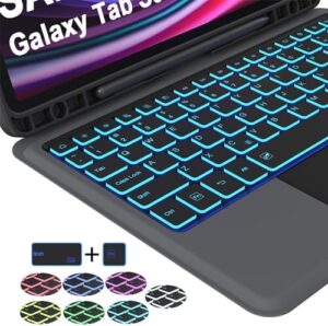 Samsung Galaxy Tab S9 FE/Tab S9 Case with Keyboard, Backlit Keyboard, Magnetic Detachable Design, S Pen Holder