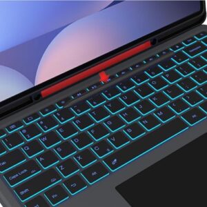 Samsung Galaxy Tab Ultra Case with Detachable Keyboard and Touchpad, 7 Color Backlit