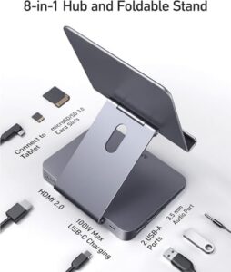 551 USB-C Hub with foldable stand, 4K HDMI, and USB-A ports for iPad Pro, iPad Air, and iPad Mini.