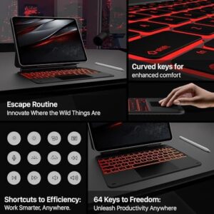 Edge Keyboard Case for iPad Air and iPad Pro with multi-touch trackpad and 11 backlight colors