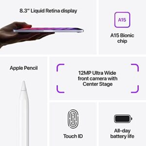 iPad Mini 6th Generation with A15 Bionic chip, 8.3-inch Liquid Retina display, and all-day battery life