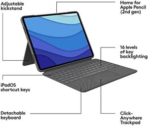 Combo Touch iPad Pro 12.9-inch Keyboard Case - Detachable Backlit Keyboard with Kickstand and Trackpad in Oxford Gray