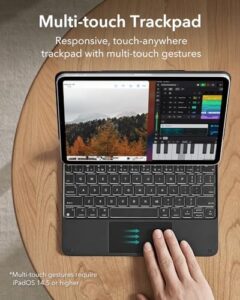 iPad Air 11 Inch Case with Keyboard featuring precision multi-touch trackpad and floating cantilever stand