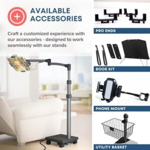 G2 Commercial Sturdy Ergonomic Tablet Rolling Cart Stand with USB-C Charging Port for Tablets