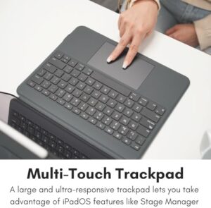 iPad Air 11 Inch Case with Keyboard, featuring a detachable backlit keyboard, large trackpad, and Apple Pencil holder