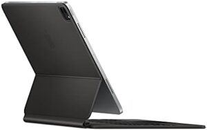 Magic Keyboard for iPad Pro 12.9" and iPad Air in black, showing built-in trackpad and keys