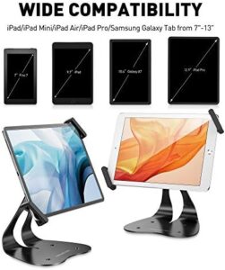 Anti-Theft iPad Stand with 360° swivel, security cord, and key for iPad and Galaxy tablets  
