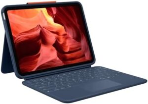 Rugged Combo 4 Touch Keyboard Case for iPad 10th Generation in Classic Blue
