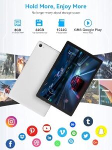 Android Tablet with Octa-Core Processor, 10-inch HD LCD Touch Screen, and Long Life Battery