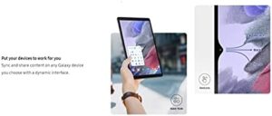 Samsung Galaxy Tab A9 4G LTE with 8.7" display, graphite color, and 15W fast charger