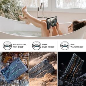 OUKITEL RT3 Rugged Android 13 Tablet – 8-inch waterproof tablet with 7GB RAM, 64GB storage, 5150mAh battery, and IP68/IP69K durability  