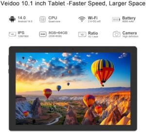 10.1 inch Android 14 Tablet with Keyboard, Mouse, and Stylus