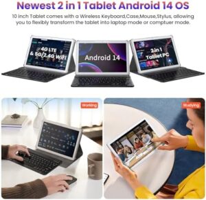 2025 Android Tablet with Keyboard, featuring a 10.1-inch Incell screen and 5G WiFi