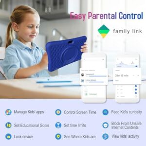 Kids Tablet 10.1 Inch with Case - Ideal for Children, Featuring WiFi 6, Parental Controls & 15-Hour Battery Life