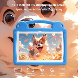 Kids Tablet 10 Inch Android 14 with EVA Case and Eye Protection  