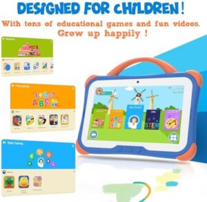 CWOWDEFU Kid's Tablet, 7" Android 14 Tablet for Kids with 64GB Storage, Dual Camera, Bluetooth 5.0, and 5G WiFi