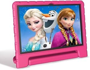 JREN Kids Tablet for kids, pink color with a 10.1-inch IPS HD screen