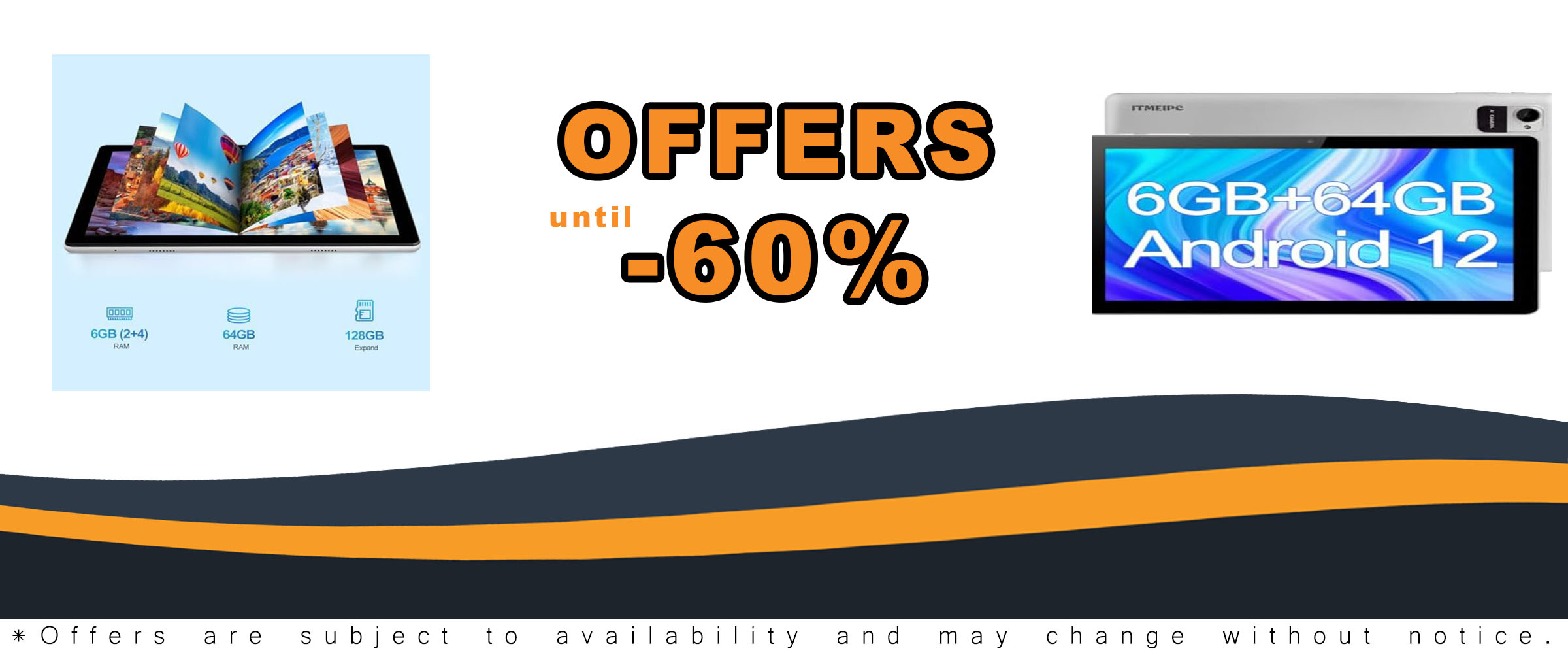 10-inch Android 12 Tablet with HD IPS Touch Screen, 6GB RAM, and 6000mAh Battery
