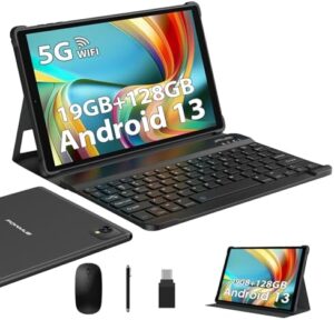 2025 Android 13 Tablet with 10.1-inch Incell Screen, 128GB ROM, 19GB RAM, and Keyboard and Mouse