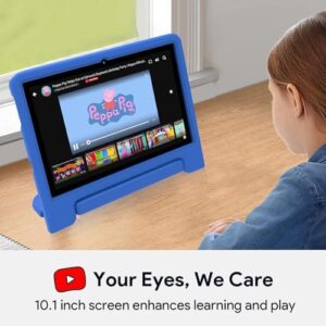 Kids Tablet 10 Inch with Shockproof Case, 32GB Storage, Google Kids Space, Parental Control, 5G WiFi, Blue