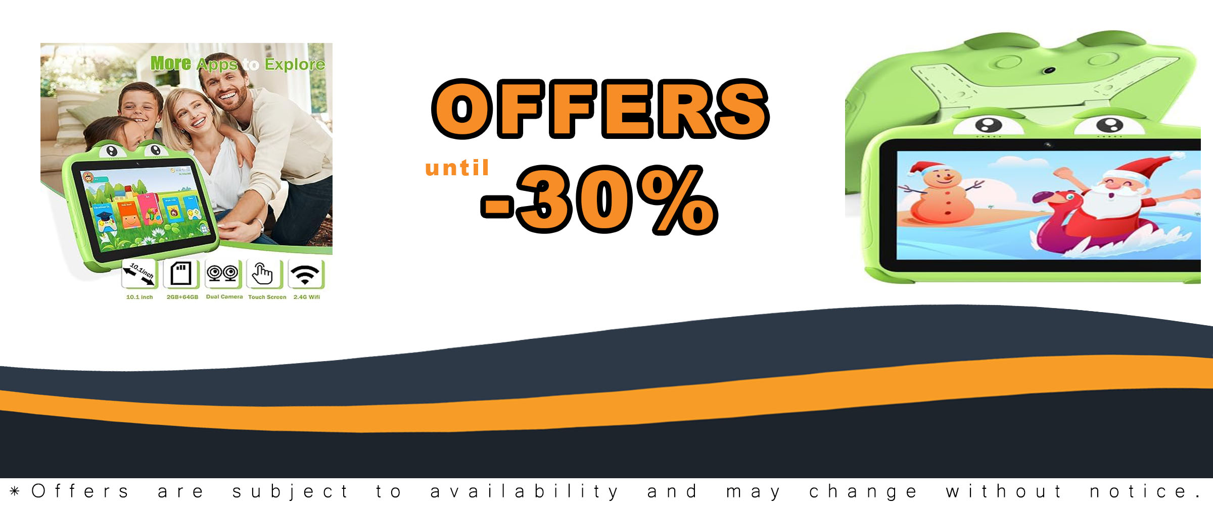 YINOCHE Kids Tablet for Kids, 10-inch Android tablet in green, designed for toddlers with parental controls and Netflix support