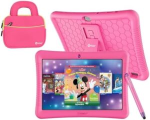 Contixo K102 Kids Tablet with Pink Sleeve Bag for Children