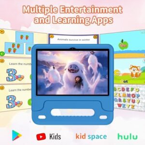 Kids Tablet Android 14 10 inch with Case, Parental Control, Dual Camera