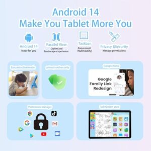 CWOWDEFU Kids Tablet with 10-inch display and protective case for children