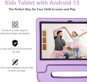 Kids Tablet 10 Inch with Android 13, 4GB+64GB, and Parental Control