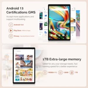 2025 Android Tablet in Gray with keyboard and mouse