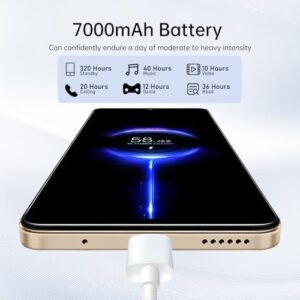 I16 PROMAX Unlocked Phone with 6.99" HD Screen, 8GB RAM, and 108MP Camera in Gold
