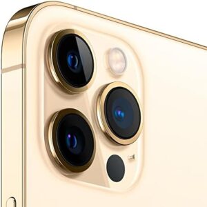 Apple iPhone 12 Pro, 128GB, Gold - Fully Unlocked (Renewed) in hand, showcasing the sleek design and display