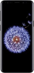 SAMSUNG Galaxy S9+ 64GB Smartphone - Midnight Black in front view with screen on