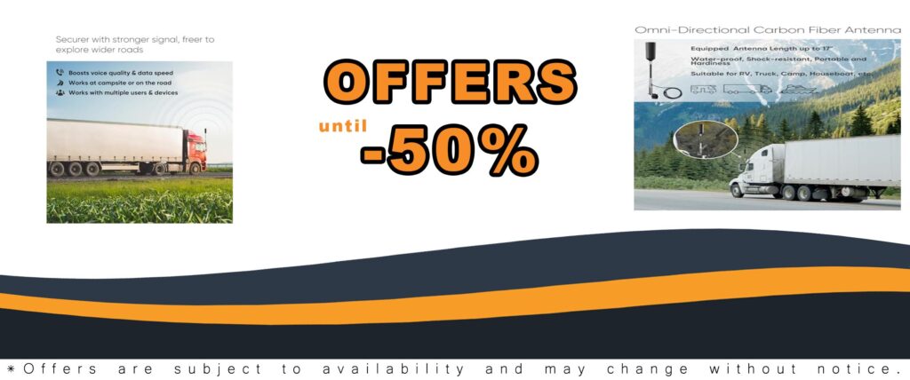 Cell Phone Booster for Truck RV Vehicle, Boost 5G, 4G LTE, 3G signals for better connectivity while traveling
