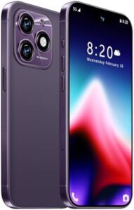 15 ProMAX 12+512GB Unlocked Cell Phone, featuring a 6.85" HD screen, 7000mAh battery, 5G connectivity, and Face ID security.