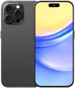 A16 Pro Max Smartphone Unlocked 5G, featuring a 108MP camera, 6.6-inch display, and long-lasting 6800mAh battery in black.