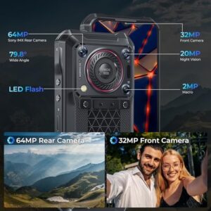 OUKITEL WP33 Pro 5G Rugged Smartphone with massive 22000mAh battery, 64MP camera, and waterproof design