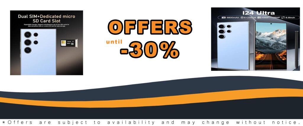 I24 Ultra Unlocked Phone 6+256GB with 6.82" HD screen and built-in pen, showcasing its sleek design and advanced features.