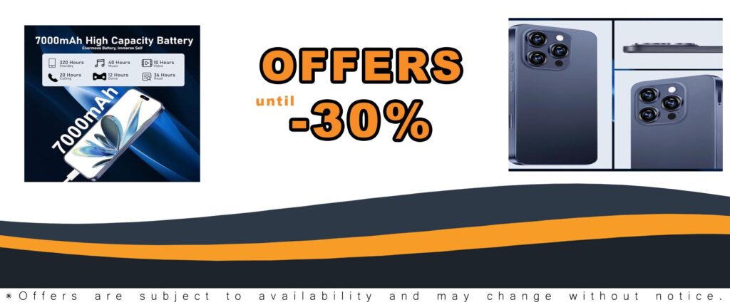 I16 PROMAX 5G Phone with 68MP + 108MP camera, 7000mAh battery, and 6.99” HD display