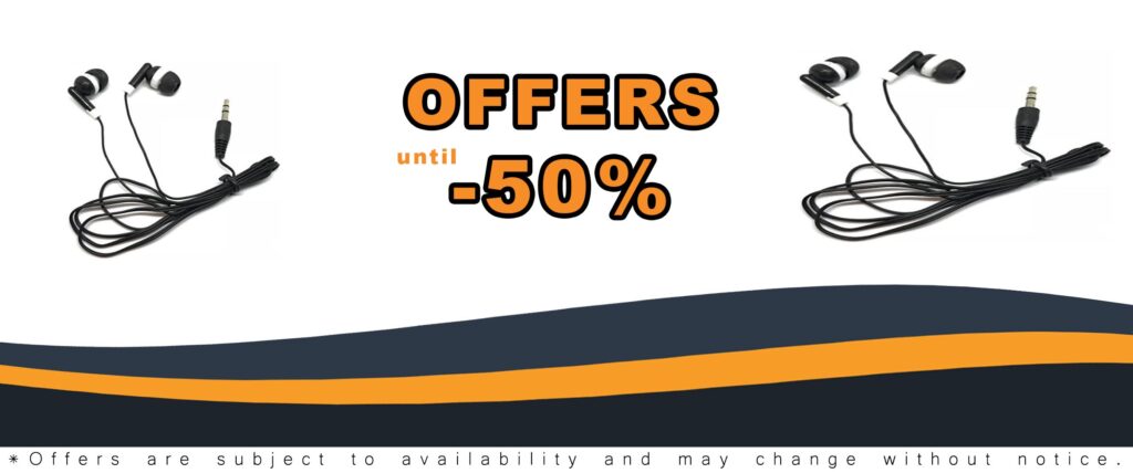 TFD Supplies Wholesale Bulk Earbuds 500 Pack for iPhone, Android, MP3 Player - Black in a flat lay view