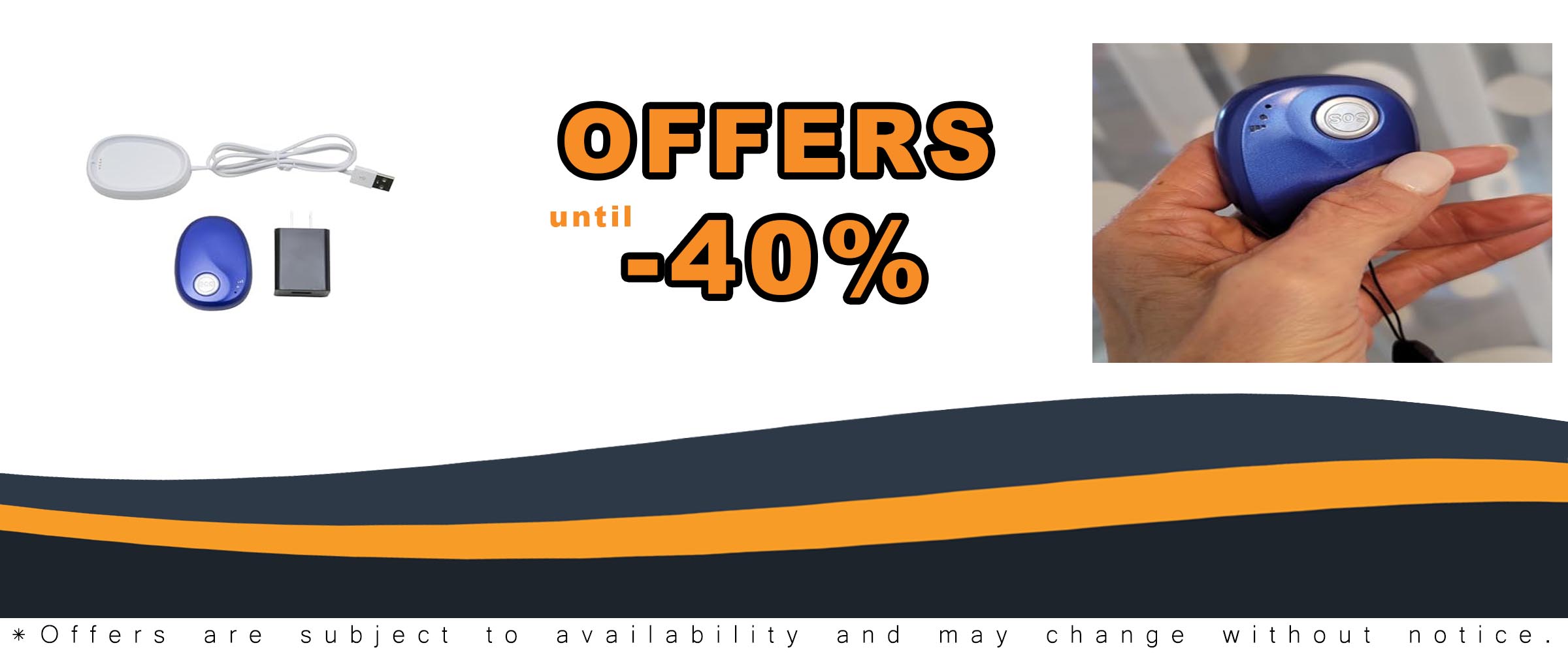 SkyAngel~Wave Mobile Cellular Alert with Fall Detection, Waterproof Design, and 911 Calling