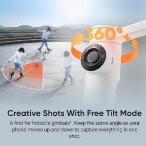 Insta360 Flow 2 Pro Grey Foldable AI Phone Gimbal for iPhone and Android with Multi-Person Tracking and Built-in Tripod