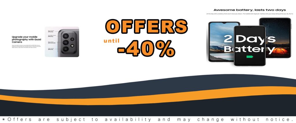SAMSUNG Galaxy A23 (SM-A235M/DS) smartphone with 128GB storage, dual SIM, and a sleek black design
