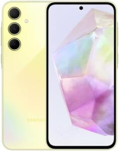 Samsung Galaxy A35 5G with 128GB storage, 8GB RAM, 120Hz display, and 50MP triple camera