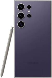 Samsung Galaxy S24 Ultra 5G Titanium Violet - Front view, displaying the large 6.8-inch AMOLED screen