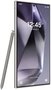 Samsung Galaxy S24 Ultra 5G Titanium Violet - Front view, displaying the large 6.8-inch AMOLED screen