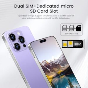 I16 PROMAX Unlocked Phone, 6.99-inch HD AMOLED screen, 7000mAh battery, Android 13, 5G, purple  