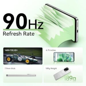 UMIDIGI G9C Android 14 Unlocked Cellphone with 50MP Camera and 12GB RAM in White