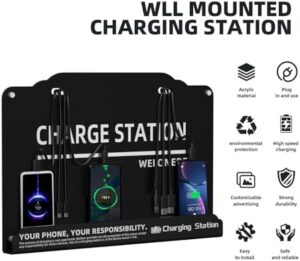 Wall Mounted Cell Phone Charging Station for Offices, Hotels, and Hospitals