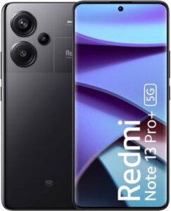 Xiaomi Redmi Note 13 Pro+ Plus 5G smartphone with a 200MP Triple Camera, 256GB storage, and sleek Midnight Black design  